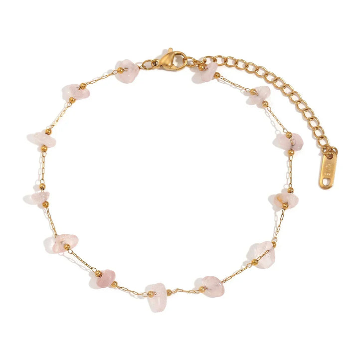 Natural Stone Gold Anklet