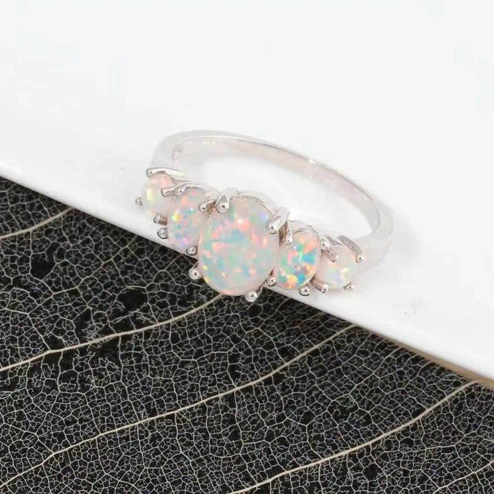 Graduated Five Stone Opal Ring