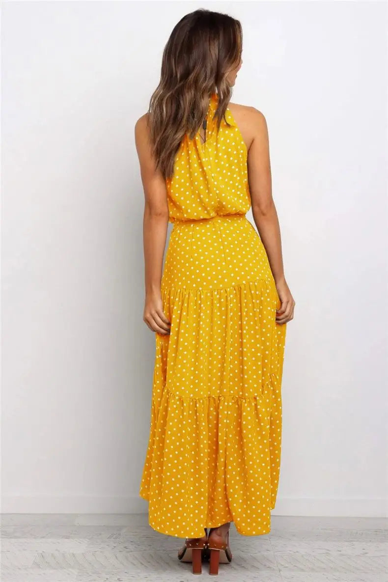 Rosa™ - Sleeveless Polka Dot Maxi