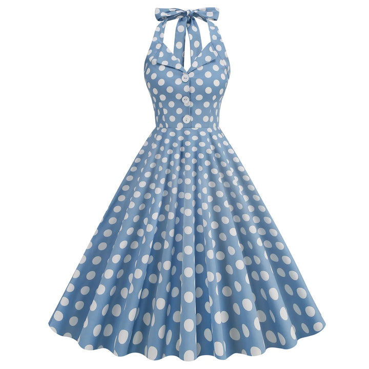 Celeste™ - Halter Neck Polka Dot Maxi
