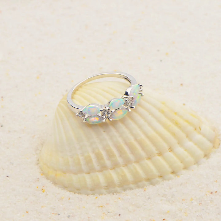 Triple Marquise Opal Ring