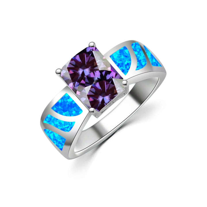 Striped Opal Inlay Statement Ring