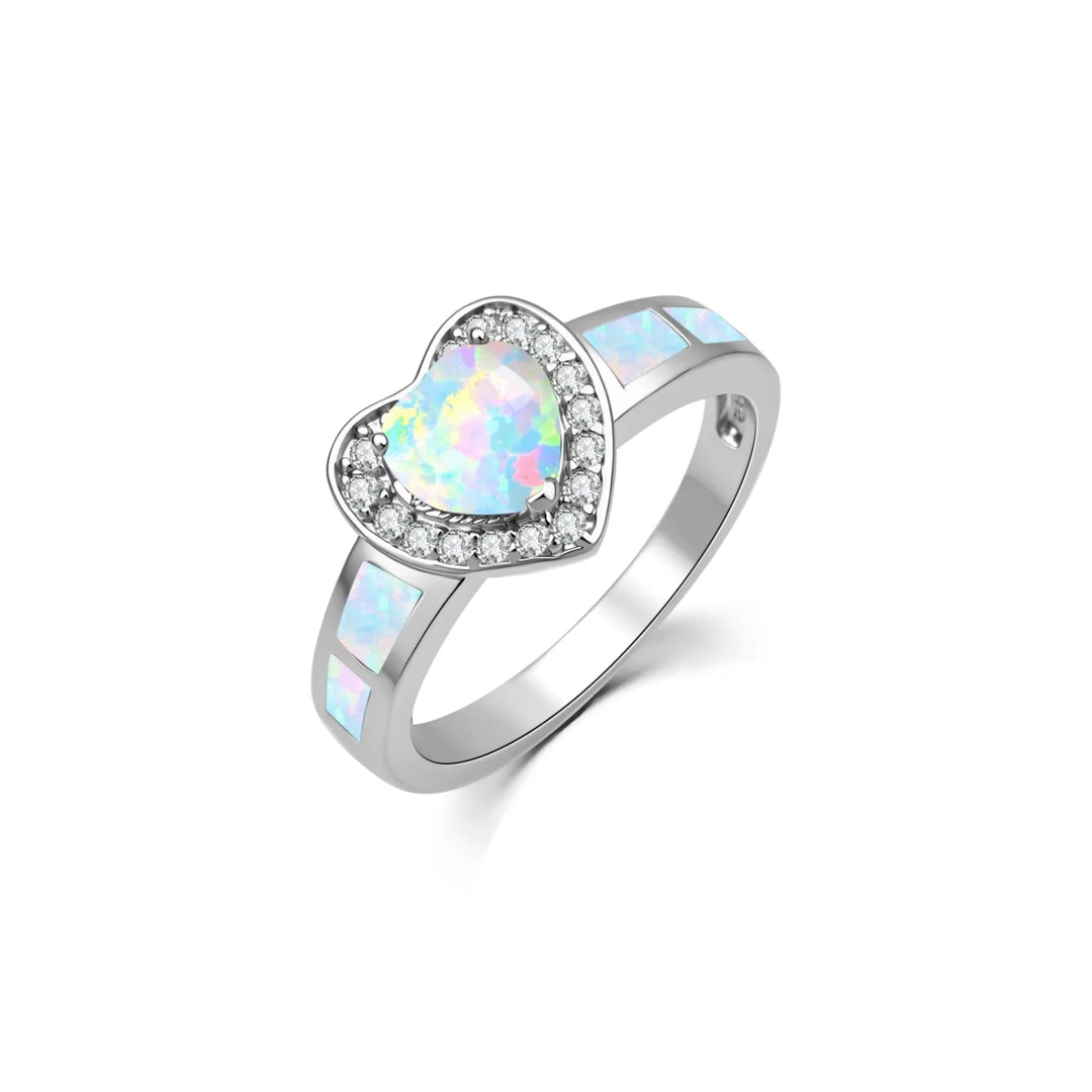 Twisted Shank Heart Opal Ring