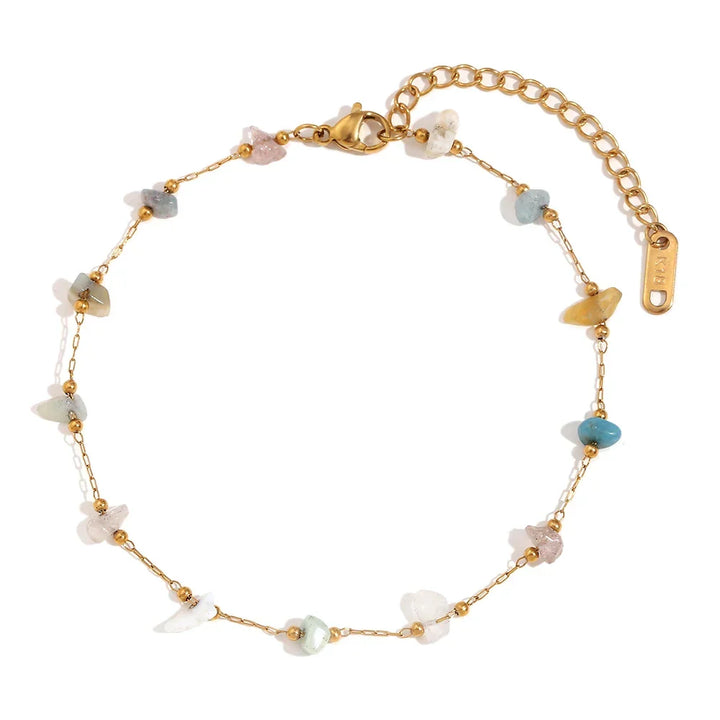 Natural Stone Gold Anklet