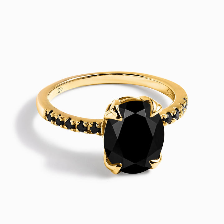 Black Obsidian and Spinel Statement Ring