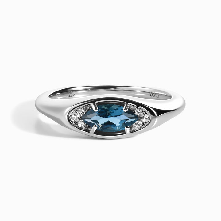 Blue Topaz Evil Eye Ring