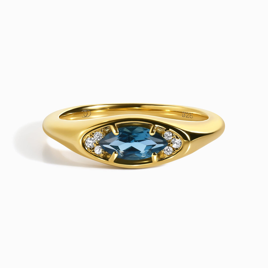 Blue Topaz Evil Eye Ring