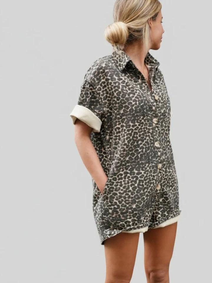 Women's Leopard Print Romper