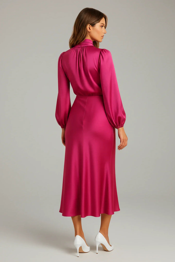 Long Sleeve A-Line Midi Dress for Women