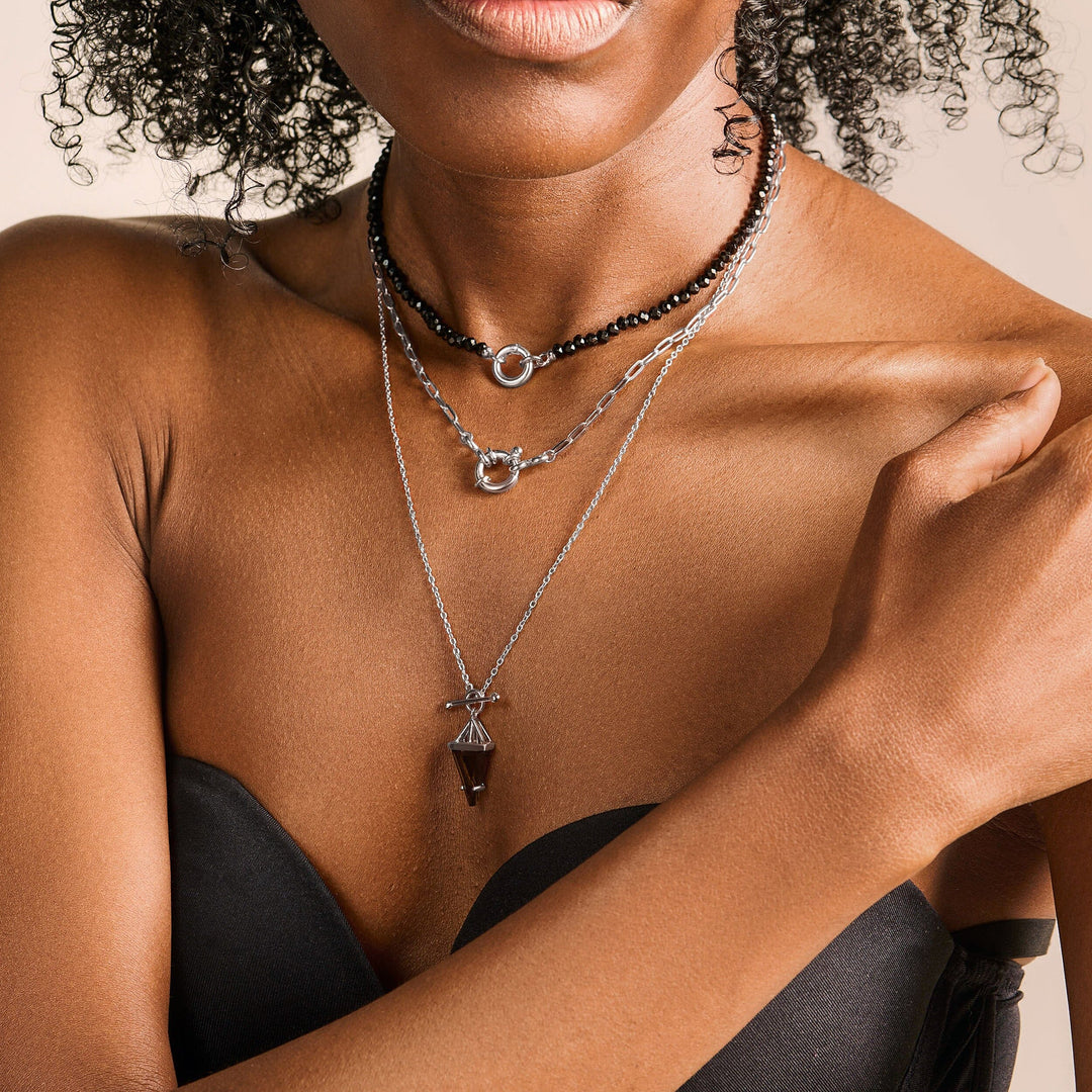 Smoky Quartz T-Bar Necklace
