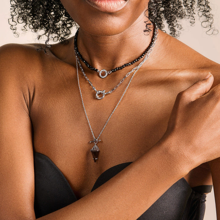 Smoky Quartz T-Bar Necklace