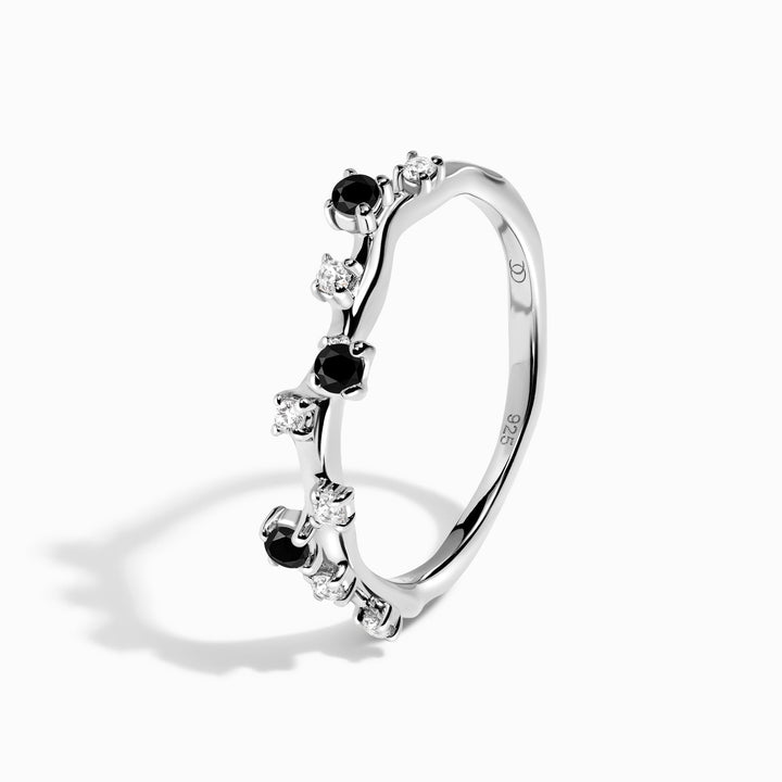 Black Obsidian and Scattered Onyx Ring Set