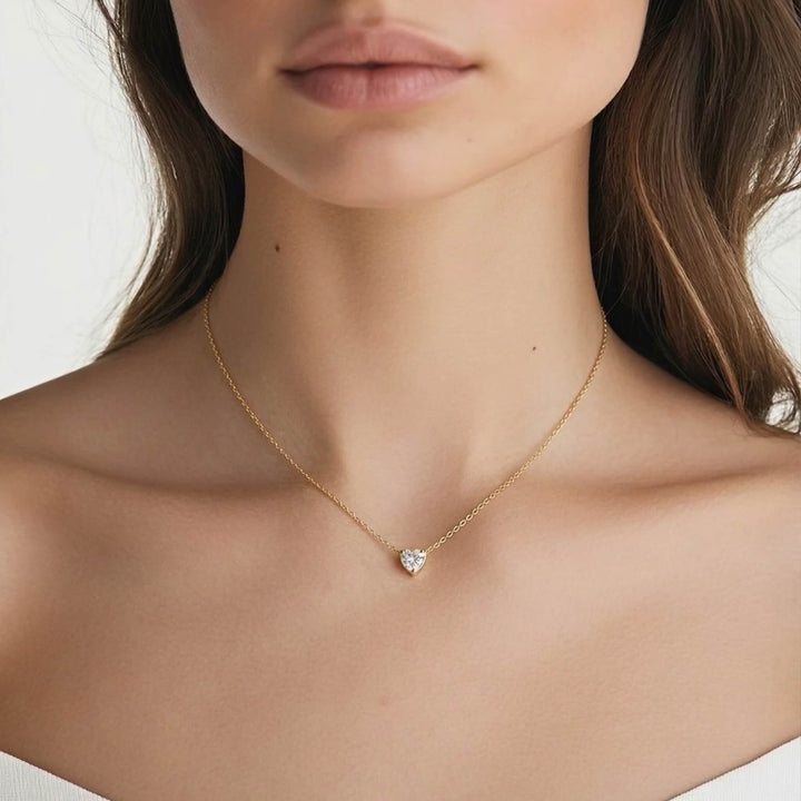 Moissanite Heart Necklace