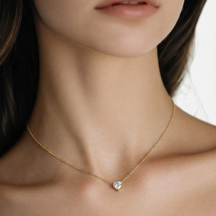 Moissanite Heart Necklace
