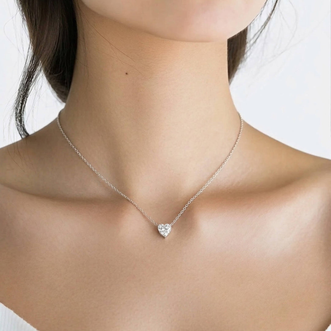 Moissanite Heart Necklace
