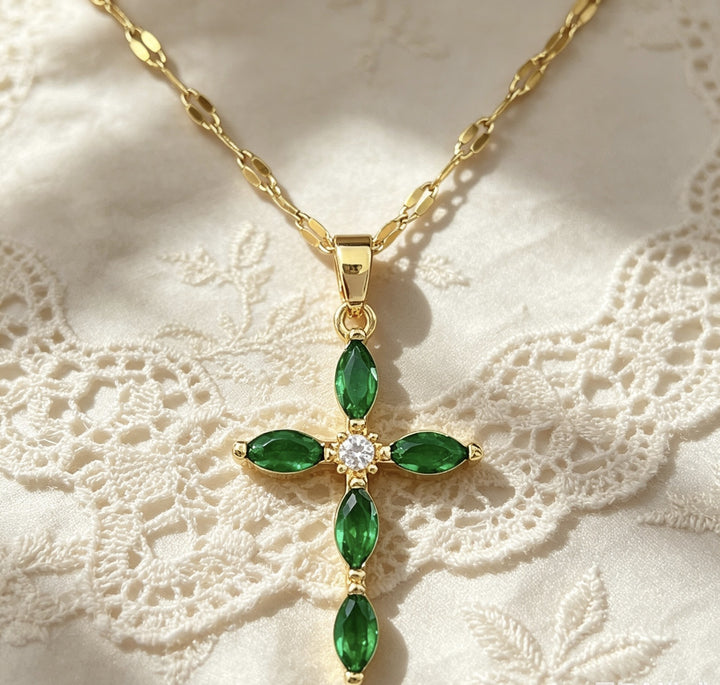 Pave Cross Pendant Necklace
