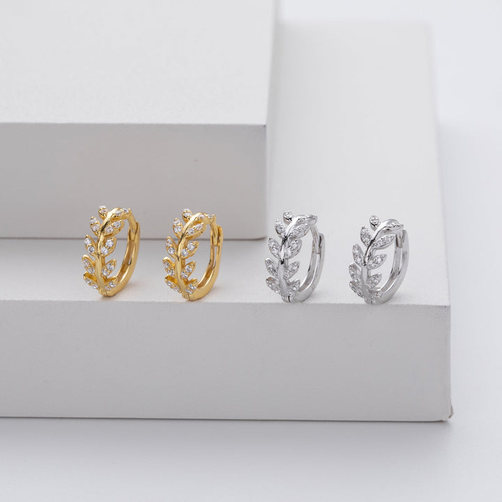 Silver Leaf-Shaped Earrings