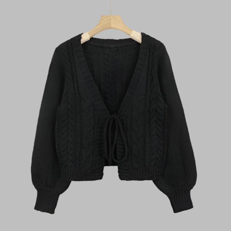 YERIEL™ - Cozy Vintage Chunky Tie-Front Long Sleeve