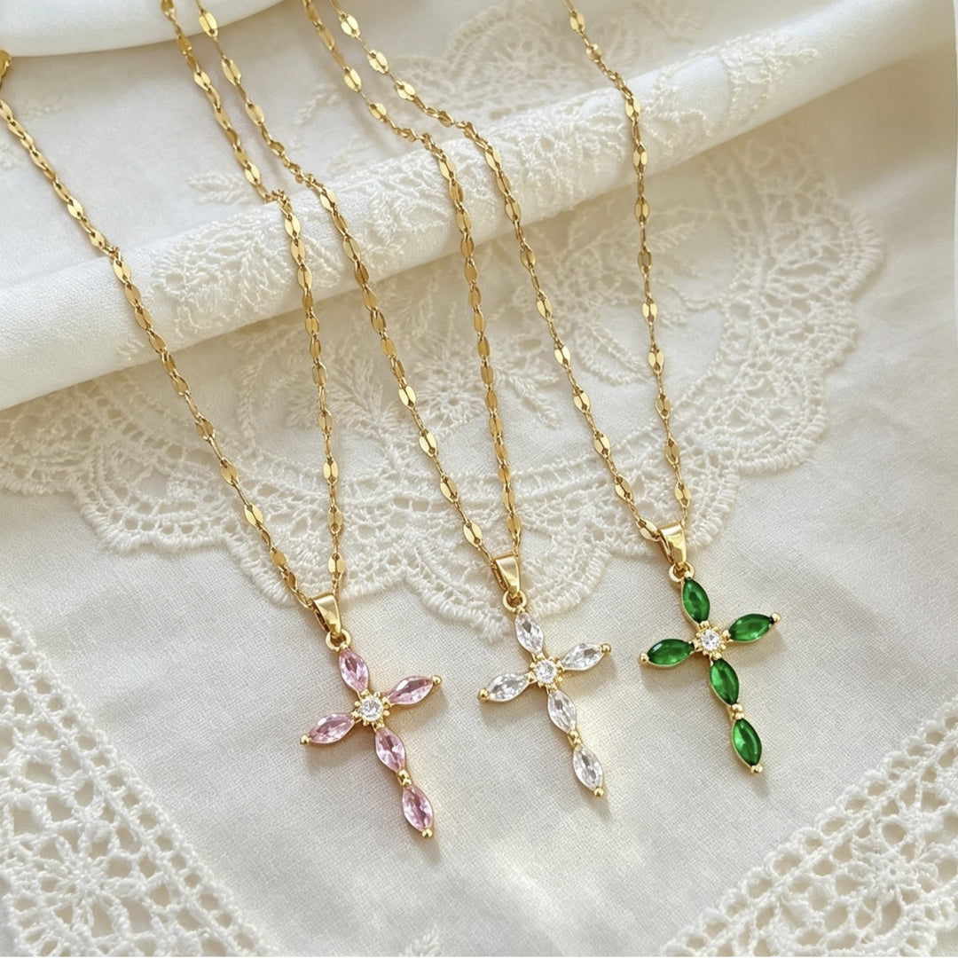 Pave Cross Pendant Necklace