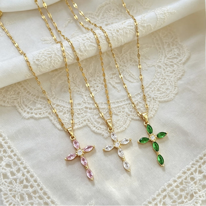 Pave Cross Pendant Necklace
