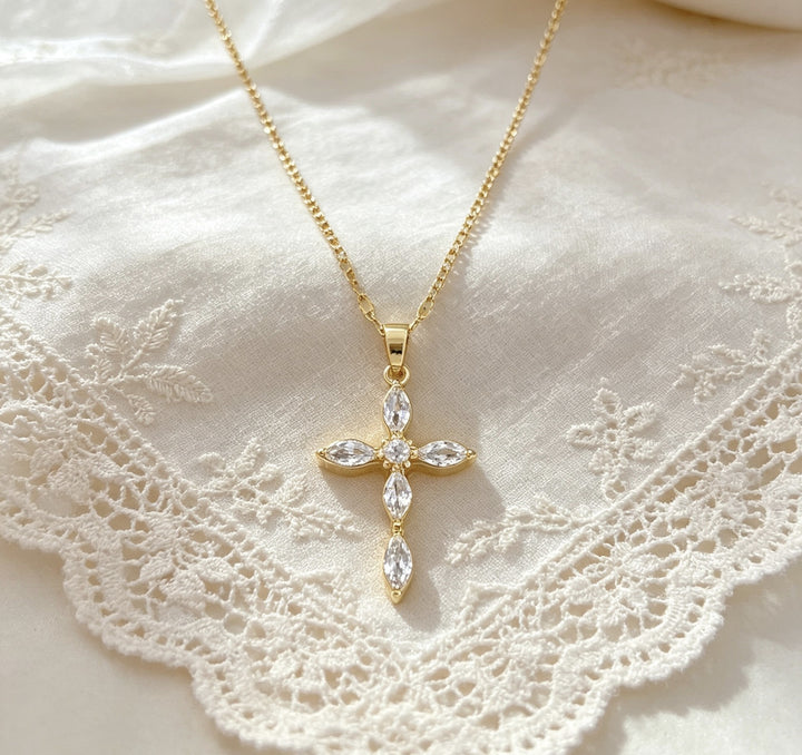 Pave Cross Pendant Necklace