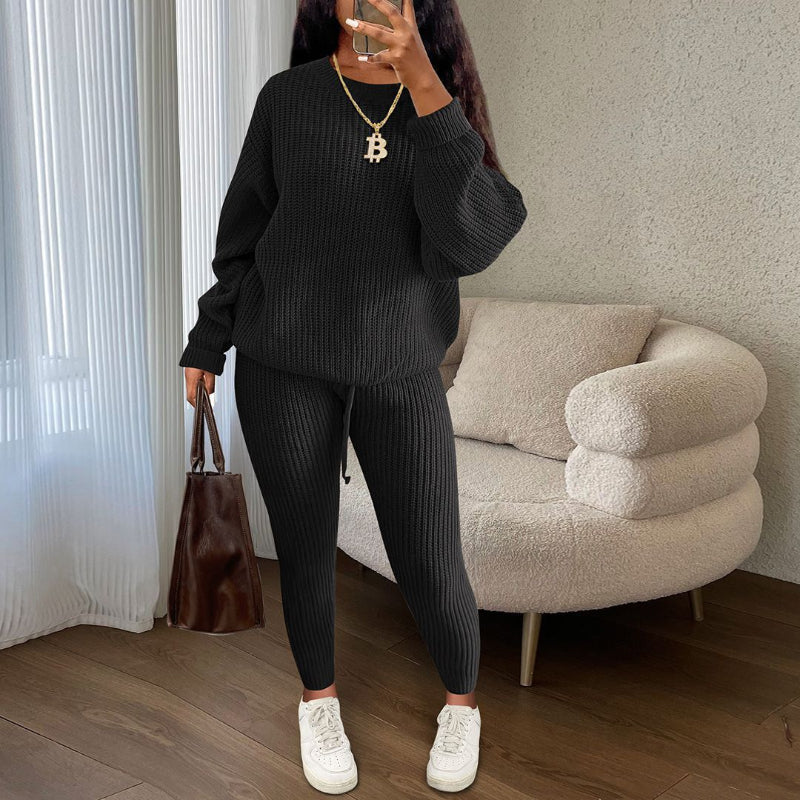 TAMA™ - Cozy Long Sleeve Sweater and Drawstring Pants Set