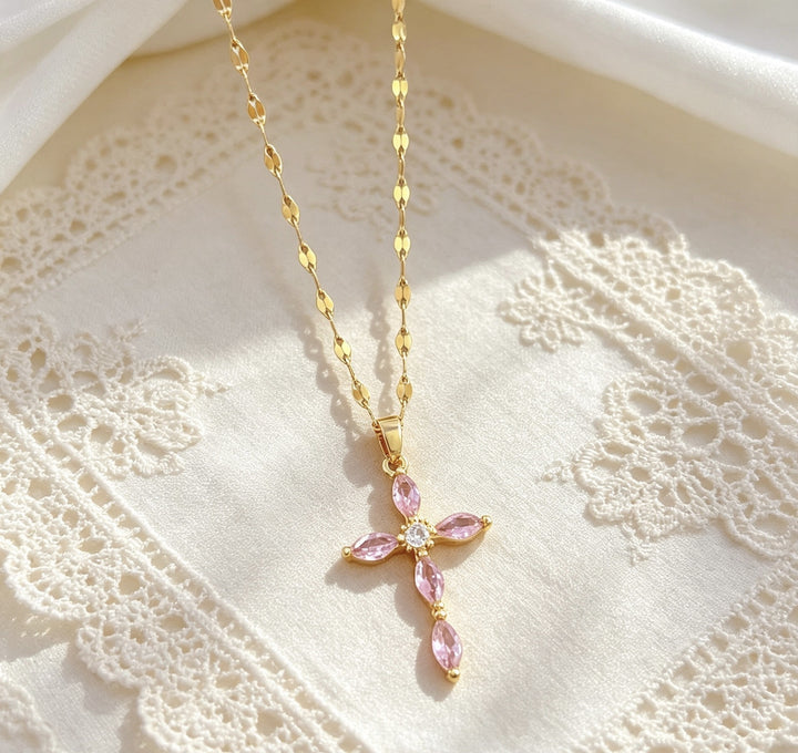 Pave Cross Pendant Necklace