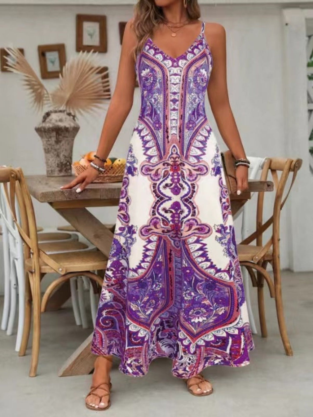 PUGAR™ - Chic Summer Sleeveless Strap Maxi Dress