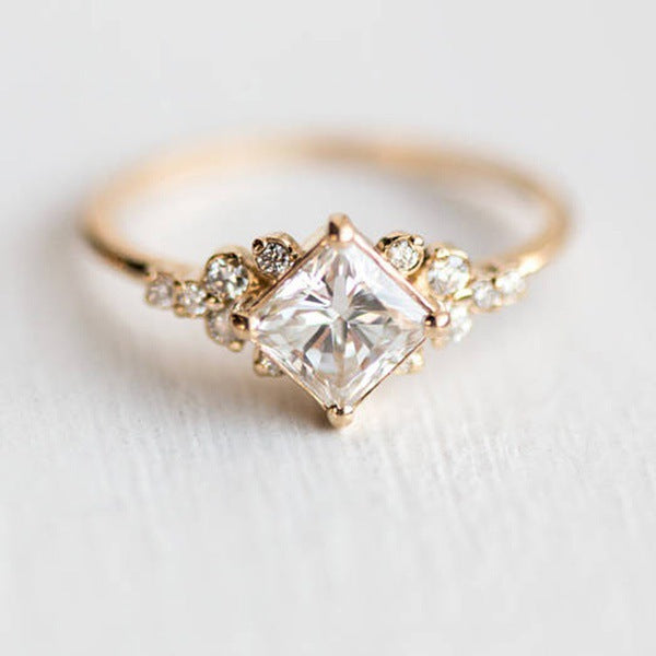 Square Zircon Statement Ring
