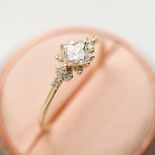 Square Zircon Statement Ring