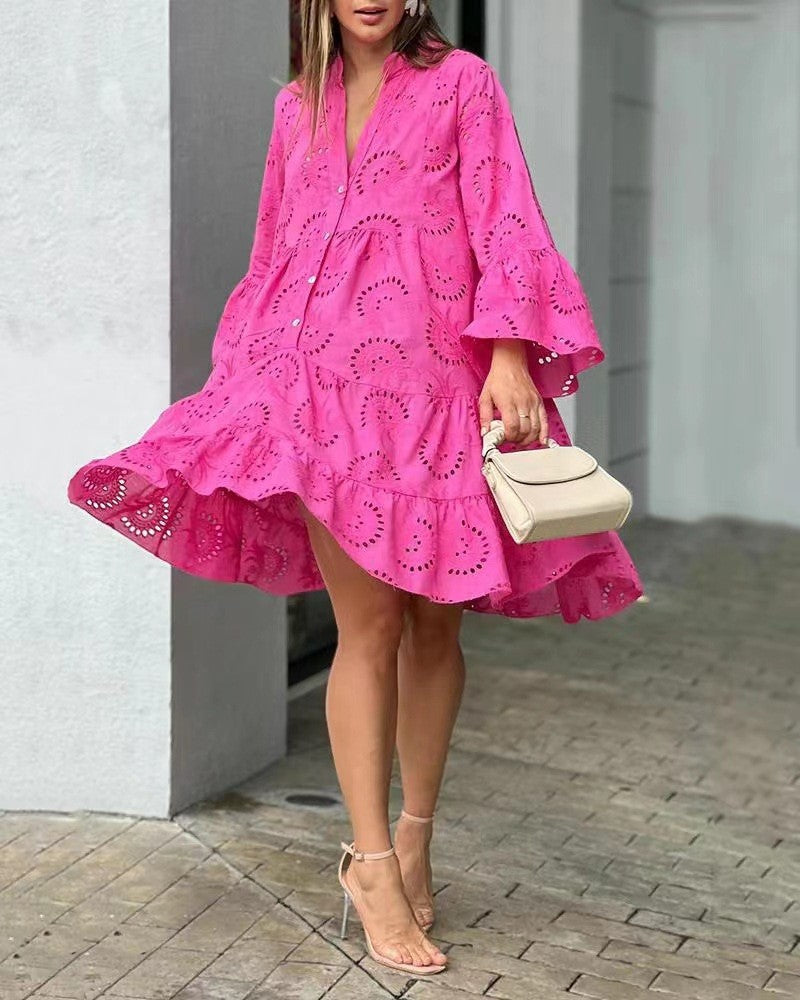 Women’s Dress | Embroidered Tiered Mini