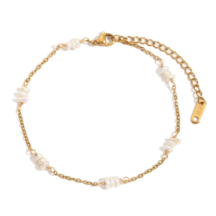 Natural Stone Gold Anklet