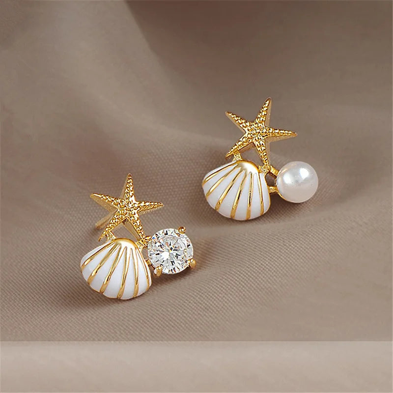 Coastal Dream Starfish Pearl Earrings