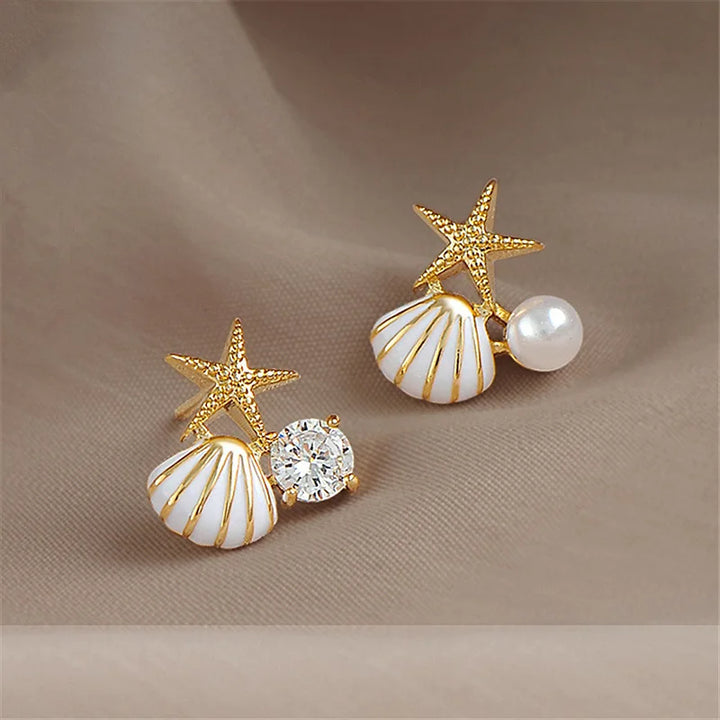 Coastal Dream Starfish Pearl Earrings