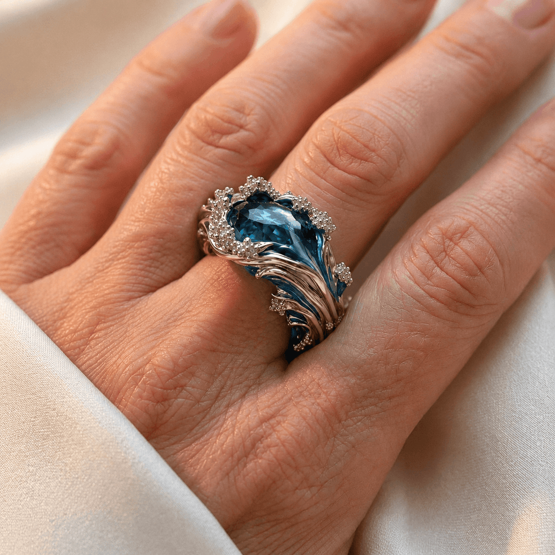 Ocean's Blue Emerald Ring