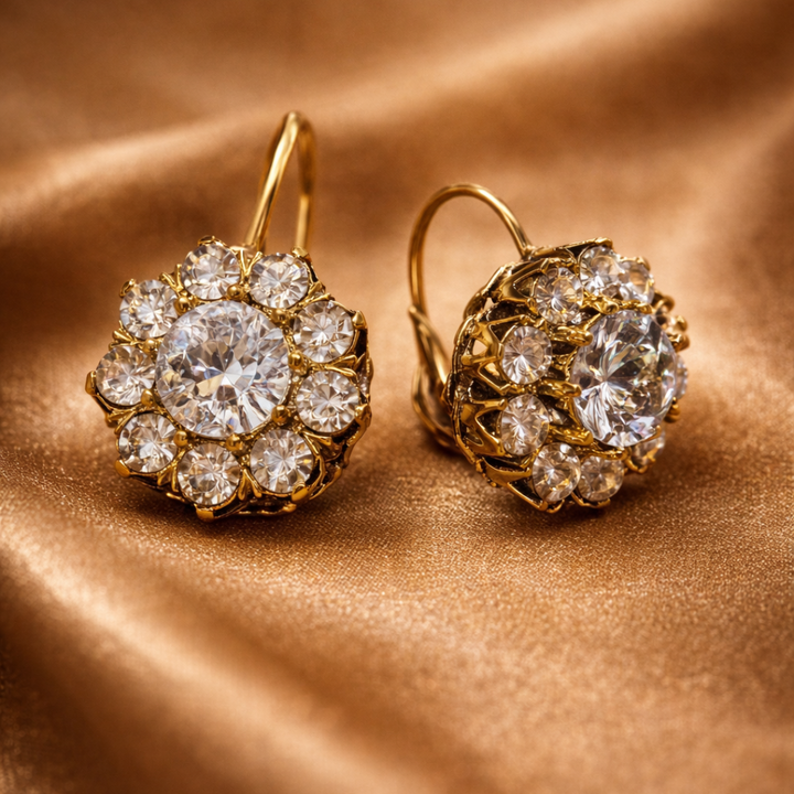 Luxe Vintage Silver Zirconia Earrings