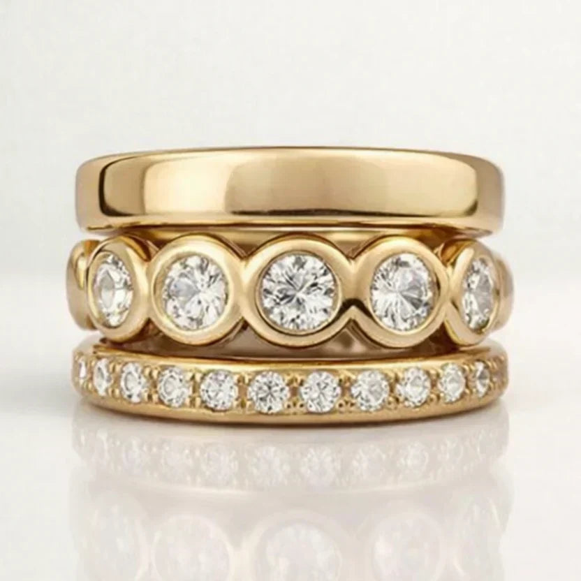 Zirconia Forged Gold Ring