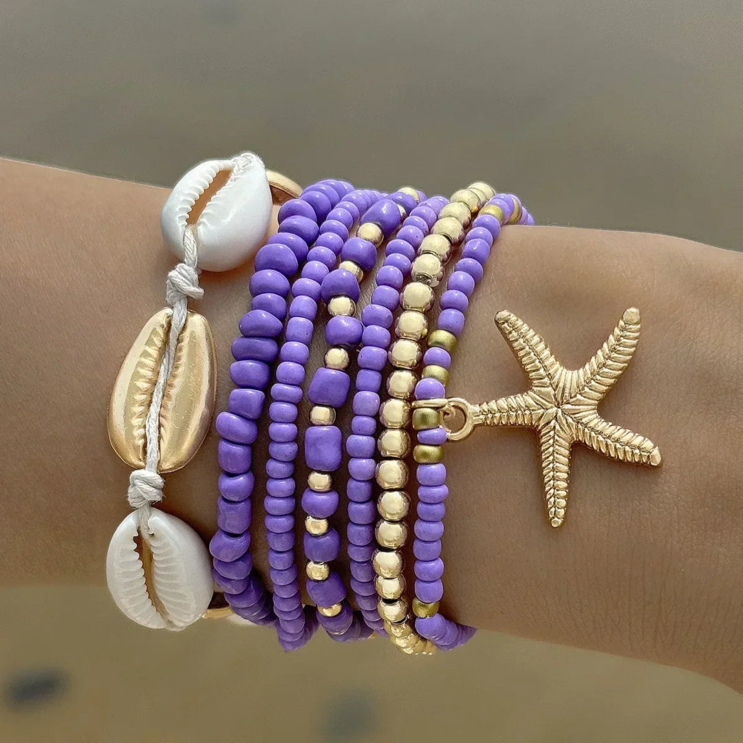 Bohemian Shell Beach Bracelet Set