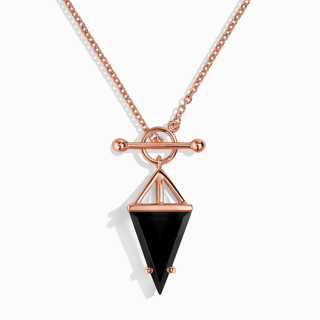 Black Obsidian T-Lock Necklace