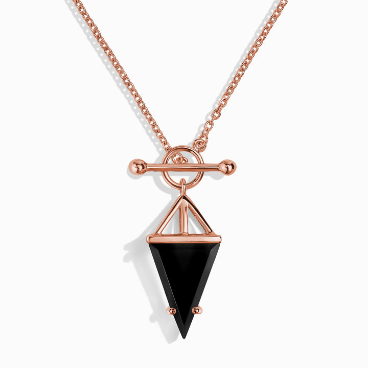 Black Obsidian T-Lock Necklace