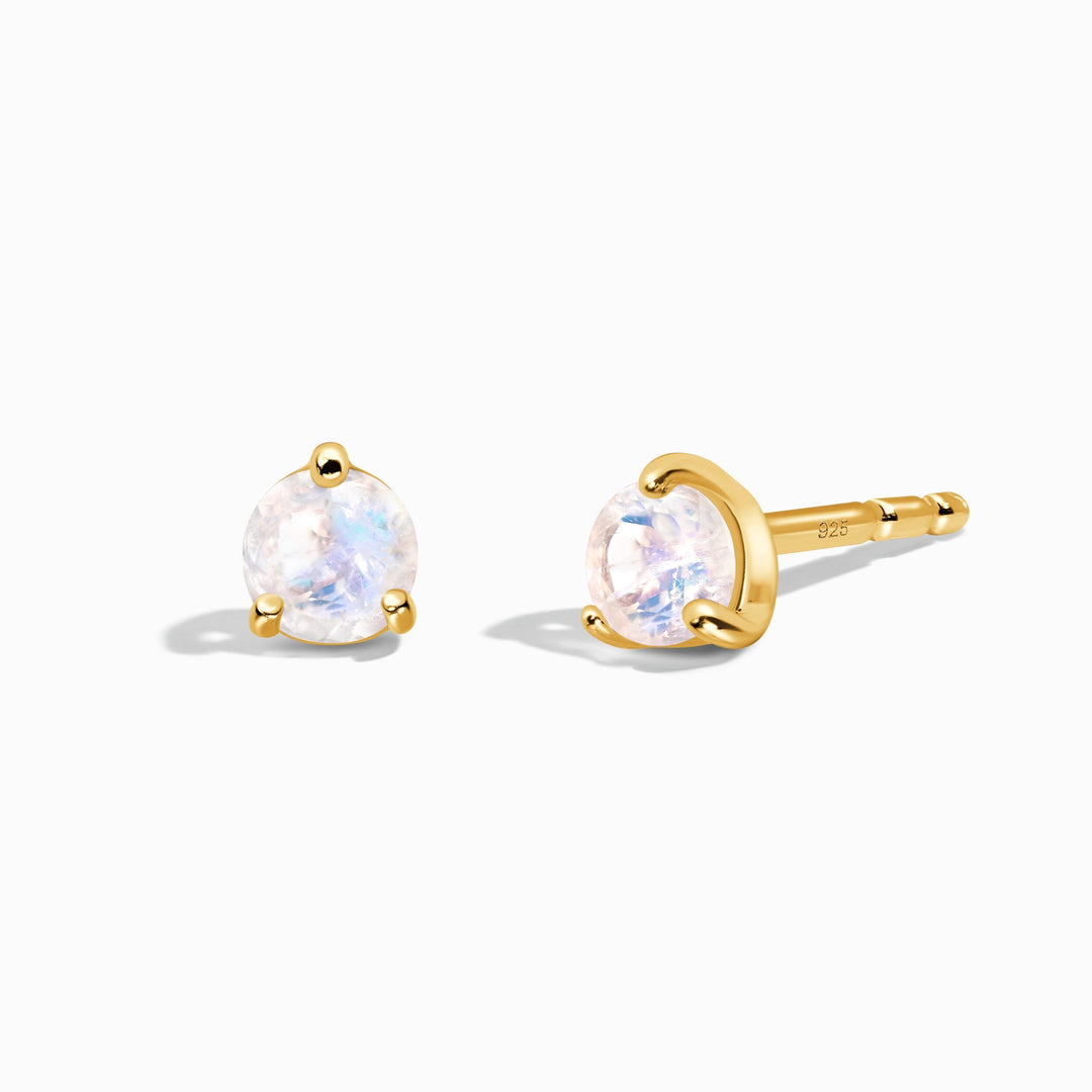 Moonstone Round Stud Earrings