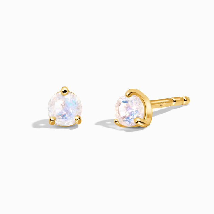 Moonstone Round Stud Earrings