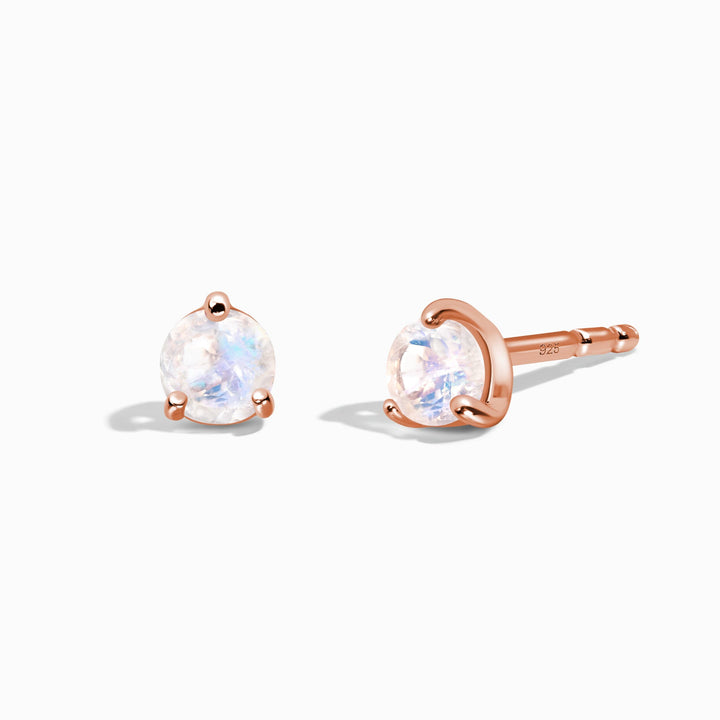 Moonstone Round Stud Earrings