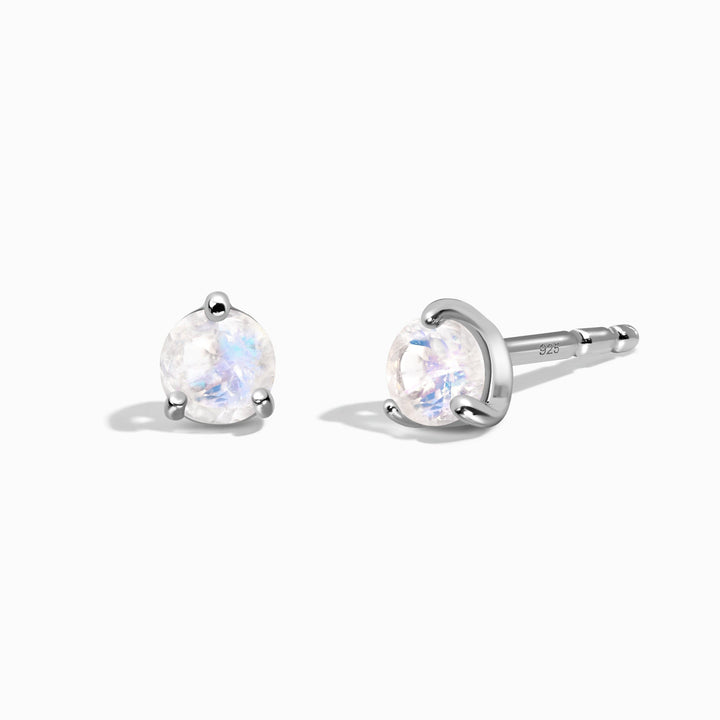 Moonstone Round Stud Earrings
