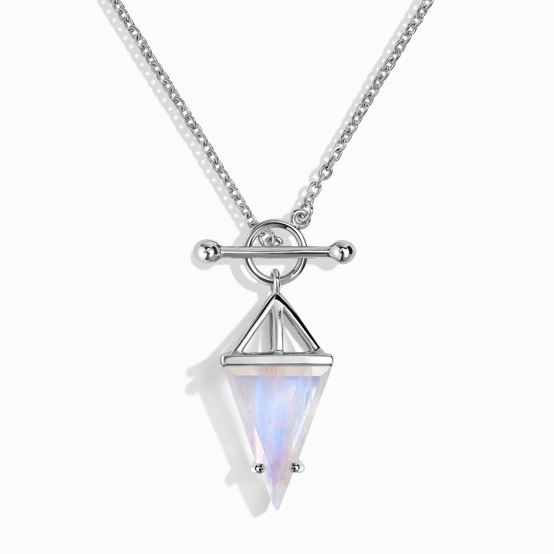 Moonstone Triangle Pendant Necklace