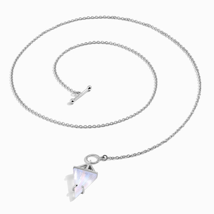 Moonstone Triangle Pendant Necklace