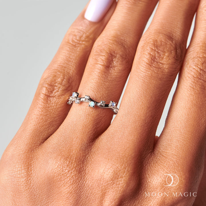 Scattered Moonstone Band Ring