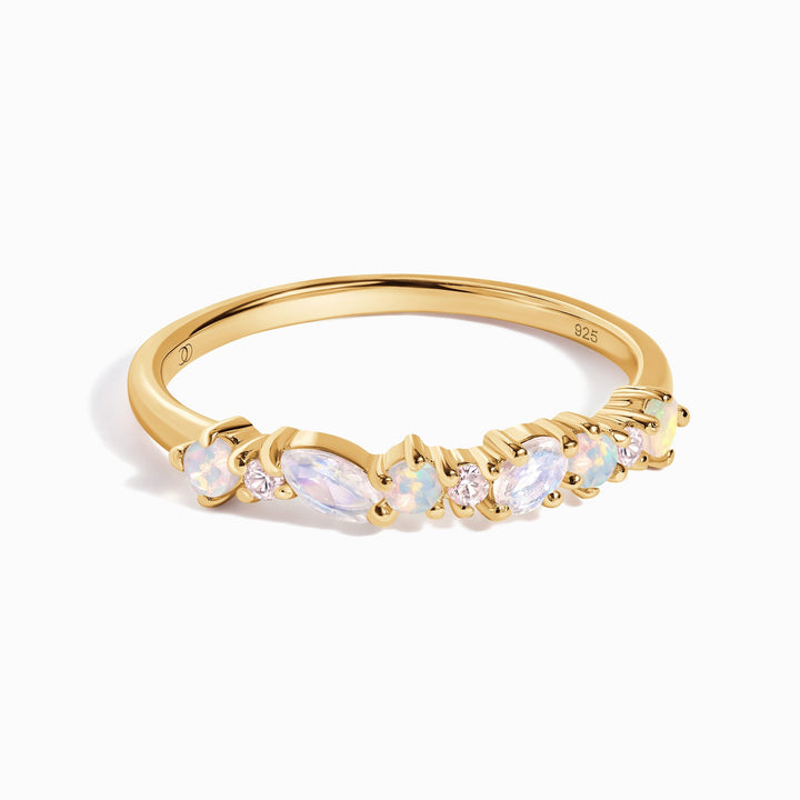 Moonstone and Opal Halo Ring