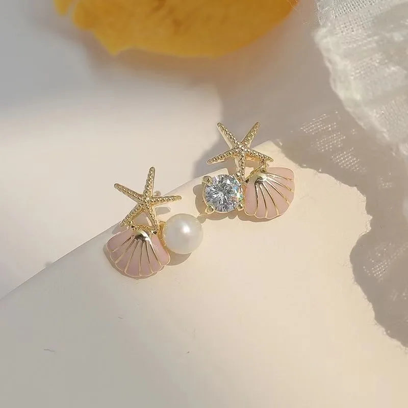 Coastal Dream Starfish Pearl Earrings