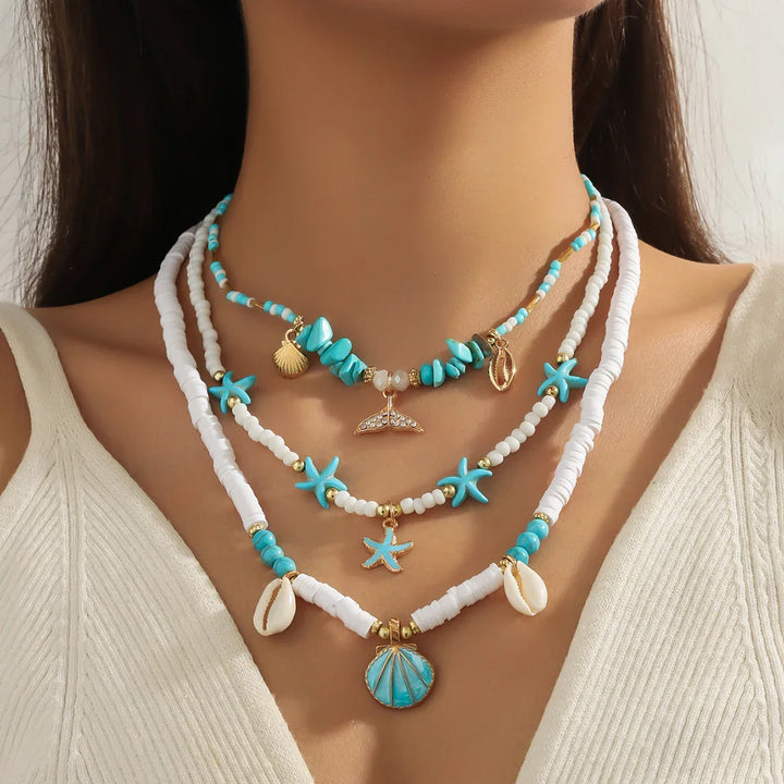 Bohemian Ocean Shell Layered Necklace